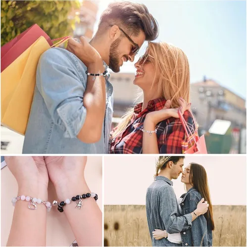 Miniatura 3 de SINCSEFK Pulseras a juego para parejas, mejores amigos, araña, gatito, televisión, niña, pulseras de amistad, pulseras de relación de larga