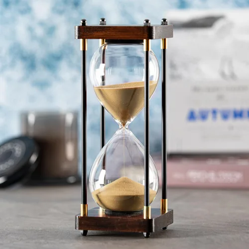 Miniatura 9 de Reloj de Arena Grande de 60 Minutos, Temporizador de Arena de Madera Decorativo con Arena Negra, Reloj de Arena de 1 Hora Negro arena