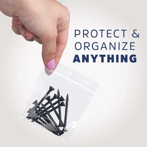 Miniatura 6 de GPI - Caja de 1000 bolsas de plástico transparente con cremallera de 3 x 3 pulgadas - Bolsas de polietileno resistentes a granel de 4 mil de grosor