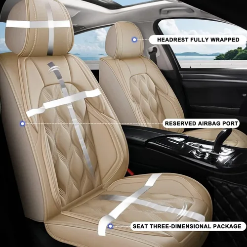 Miniatura 3 de AOMSAZTO Funda de Asiento de Coche 2 Asientos Delanteros Compatible con Subaru Forester 1998-2025 2026, Protector de Asiento de Coche de Cuero