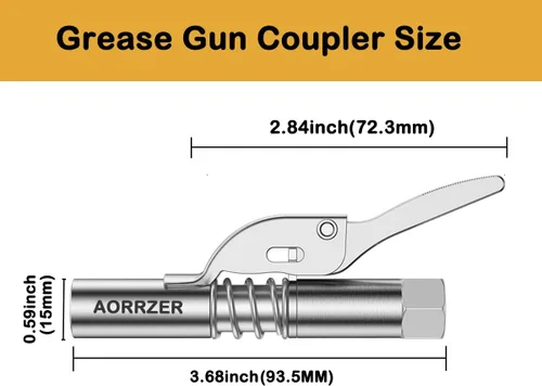 Miniatura 2 de Acoplador de pistola de engrase, 2 unidades, acopladores de pistola de grasa de bloqueo fuerte, acoplador de alta presión de 12000 PSI de liberación
