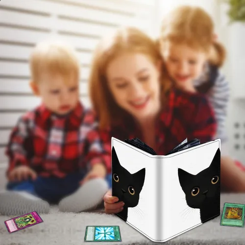 Miniatura 6 de Carpeta de tarjetas intercambiables, 4 bolsillos para tarjetas intercambiables, soporte para tarjetas de intercambio de tarjetas, bolsillos de doble