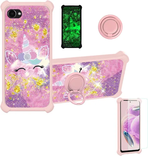 Miniatura 25 de jioeuinly JSF-DJS - Funda compatible con Nothing Phone 2a con protector de pantalla de vidrio templado, policarbonato duro + silicona suave, soporte