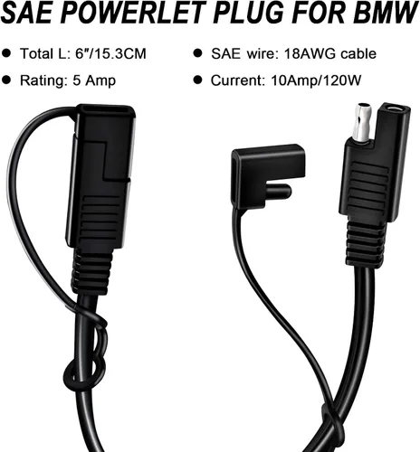 Miniatura 3 de Adaptador divisor para encendedor de cigarrillos BMW - Conector SAE a enchufe DIN para puerto de cargador de energía de coche