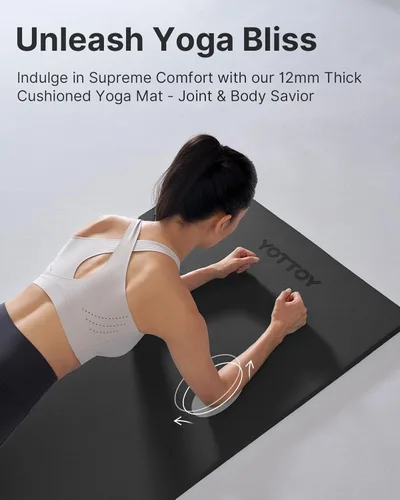 Miniatura 7 de YOTTOY Tapete de Yoga, Tapete de Yoga Extra Grueso (1/2 pulgada), Tapete Profesional de TPE para Ejercicio, Tapete de Entrenamiento Antideslizante