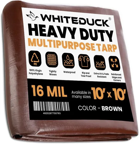 Miniatura 27 de WHITEDUCK Lona de polietileno súper resistente de 16 mil de grosor, 12 x 16 pies, impermeable, 100% resistente a los rayos UV, a prueba de Azul- 16