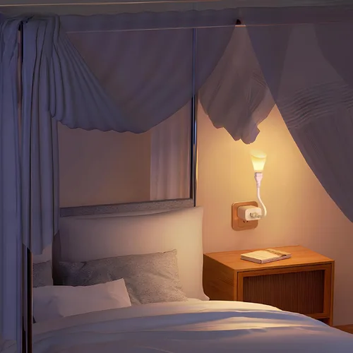 Miniatura 4 de Lámpara de escritorio LED USB con cuello de cisne flexible con luces blancas cálidas ajustables para dormitorio, lectura, luz nocturna, dormitorio