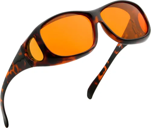 Miniatura 13 de BLUELESS Se ajustan sobre lentes de bloqueo azul con lentes teñidos de naranja, color negro 06-negro-100% bloqueo de luz azul