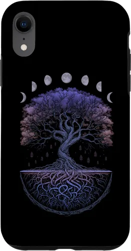 Miniatura 24 de Funda para iPhone 11 Pro Max Yggdrasil nórdico árbol de la vida vikinga fases de la luna