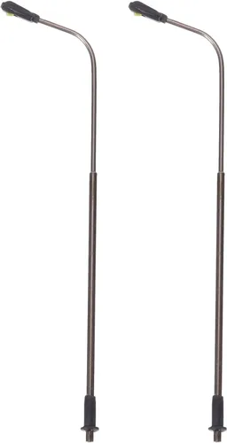 Miniatura 8 de MECCANIXITY Modelo ferroviario LED farol lámparas poste luces blancas 1/75 escala 5.9 in 5.91inch 3V, paquete de 2