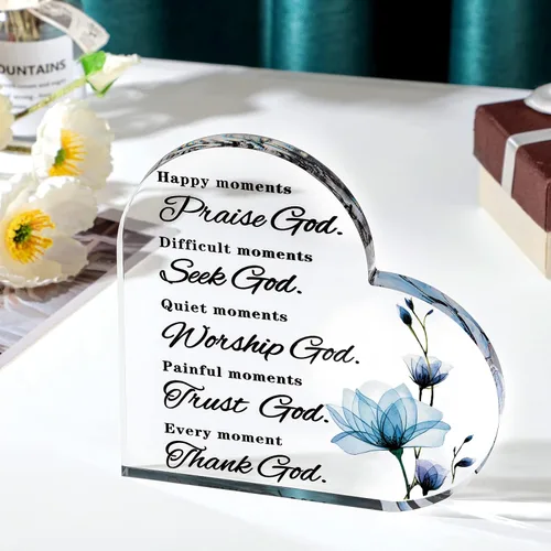 Miniatura 3 de Yulejo Versículos de la Biblia, regalo cristiano para mujer, regalo de semana CNA, citas inspiradoras, flores azules, decoración de habitación