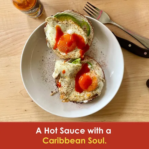 Miniatura 4 de Dave's Gourmet Crazy Caribbean Hot Sauce - Mezcla de habanero y pimienta tabasco, ideal para alas, mariscos y alimentos fritos, salsa picante