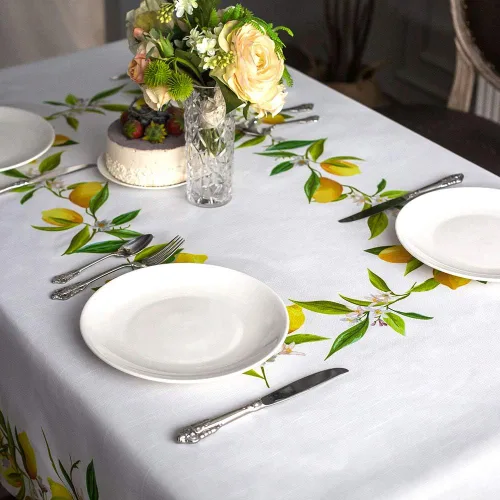 Miniatura 3 de ARTABLE Mantel Rectangular de Primavera con Estampado de Flores, Hierba y Patrones Florales Vintage, Mantel para Mesa de Pascua, Camino de Mesa