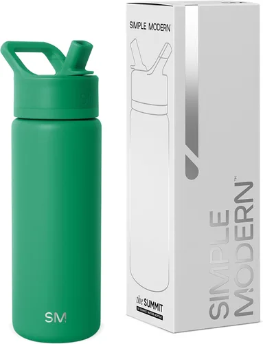 Miniatura 80 de Simple Modern botella de agua reutilizable con tapa con pajilla, de acero inoxidable con aislamiento al vacío, para gimnasio, viajes y deportes