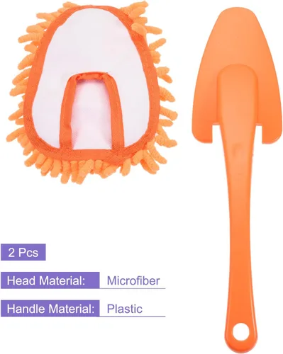 Miniatura 3 de MECCANIXITY Cepillo de limpieza lavable de chenilla de microfibra para computadora, teclado, ventana, muebles, hogar, cocina, oficina, naranja