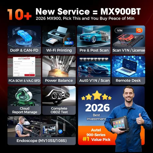 Miniatura 7 de Autel MaxiCheck MX900 Escáner bidireccional, herramienta de escaneo OBD2 2026 hasta MaxiCOM MK808S MX808S MK808BT Pro, versión estadounidense