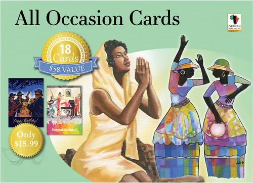 Miniatura 10 de Surtido de tarjetas de felicitación cristianas afroamericanas – Juego de 18 tarjetas inspiradoras con sobres – Cumpleaños, aliento, recuperarse