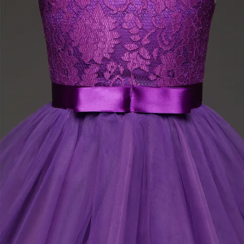 Miniatura 14 de Vestido Yaphyee largo, de princesa, con flores, formal, para boda, dama de honor, para fiesta, para niña