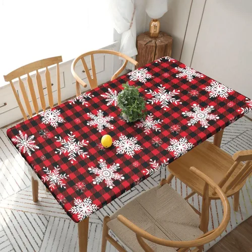 Miniatura 31 de Fiokroo Mantel de hojas de arce otoñales con borde elástico, mantel redondo de Acción de Gracias hoja de otoño lavable reutilizable cubierta de mesa