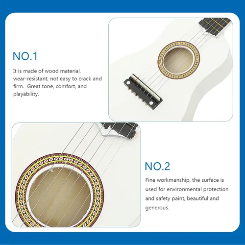 Miniatura 8 de Ciieeo 14ZI1812MUUIS1,21.1*6.9*2.4 in - 21 guitarras acústicas pequeñas, guitarra acústica clásica con cuerda de púa para principiantes, niños