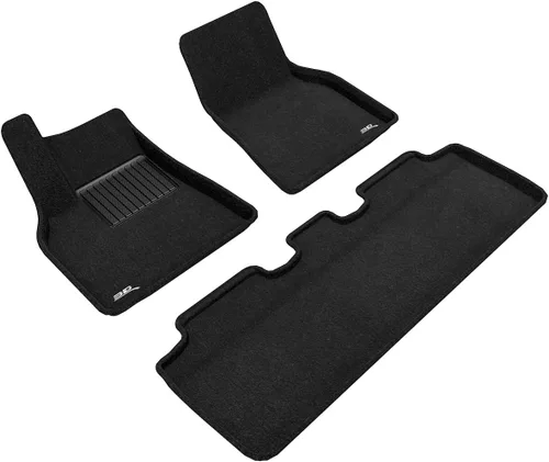 3D MAXpider Tapete elegante de ajuste personalizado (negro) compatible con Tesla Model Y 5-Seat 2020 - Juego completo