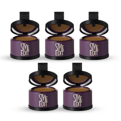 Miniatura 43 de Style Edit Polvo de retoque de raíz para cabello marrón claro Color de cabello para cubrir canas y raíces Polvo de línea capilar con infusión