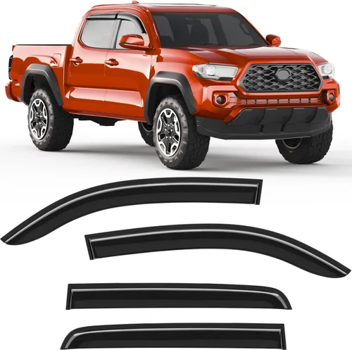 Miniatura 22 de Protectores de lluvia aptos para Dodge Ram 1500 2009-2024, Ram 2500 y 3500 2010-2025, deflectores de lluvia extragruesos para ventana, viseras