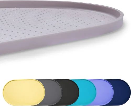 Tapete de Comida para Perros de Silicona 100% Impermeable con Borde Elevado de 0.5", Libre de BPA, Tapete de Alimentación para Mascotas y Gatos que