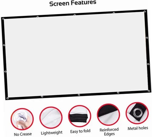 Miniatura 3 de BESPORTBLE Portable Foldable Projector Screen HD Projection Movie Screen for Open-Air Theater Home Theater Classroom Office Conference Presentations