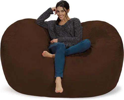 Miniatura 23 de Cozy Sack - Sillón de puff: Gran bolsa para muebles de espuma viscoelástica de 6 ft y tumbona grande – sofá grande con funda de microfibra suave