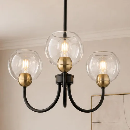 Miniatura 17 de Emak Luces colgantes modernas de globo de 7 pulgadas, lámparas colgantes industriales doradas, luces colgantes de 1 luz con pantalla de vidrio Oro