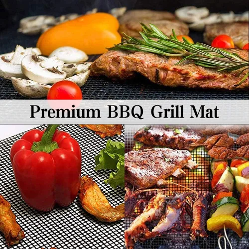 Miniatura 4 de Aoocan Tapete de malla para parrilla Juego de 5 tapetes de malla para parrilla de asador, resistentes, reutilizables, fáciles de limpiar, funcionan
