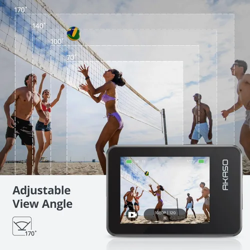 Miniatura 5 de AKASO Brave 7 Cámara de acción 4K30FPS 20MP con tarjeta de memoria MicroSDXC U3 de 64 GB, cámara impermeable con pantalla táctil IPX8 33 pies EIS