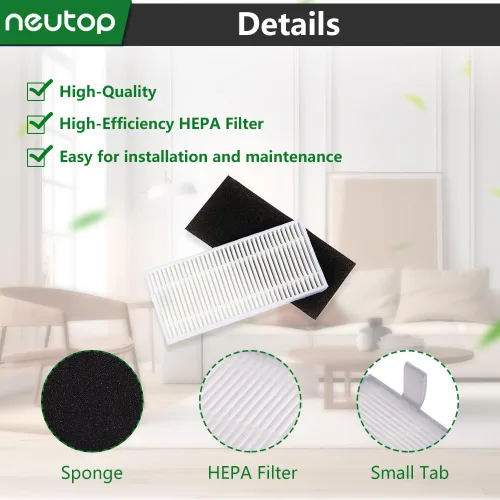 Miniatura 4 de Filtros de repuesto compatibles con Ecovacs Deebot N79S N79 DN622 DN622.11 DN622.31 N79W N79se Deebot 500 DC3G y Yeedi K600 K700, aspiradoras robot