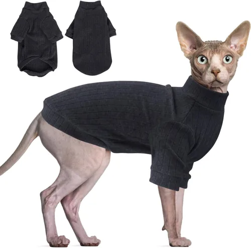 Miniatura 10 de Idepet Sphynx Suéter Camisa para Gatos sin Pelo Gatitos Ropa Suave para Cachorros Pullover Pijamas Lindas para Gatos Mono de Algodón Vestimenta