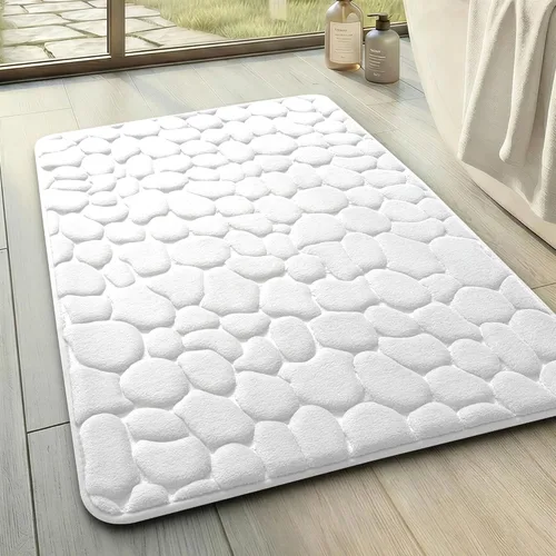 Miniatura 31 de YIHOUSE - Alfombra de espuma viscoelástica para pasillo, alfombras de baño con patrón de adoquín, superabsorbentes, alfombras de baño lavables a