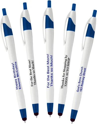 Miniatura 7 de Paquete de 200 bolígrafos personalizados de tinta de escritura con punta de lápiz capacitivo, los mejores bolígrafos personalizados impresos con tu