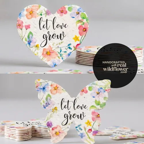 Miniatura 4 de Combo Seed Paper - 24pcs Hearts & 24pcs Butterflies, Writable & Plantable Wildflower Gifts for Mom this Mother’s Day, Use for Shower Favors