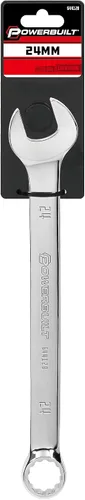 Miniatura 6 de Powerbuilt Llave combinada métrica de 0.945 in, caja de doble extremo de 12 puntos y extremo abierto, pulido de desplazamiento de 15 grados 644128