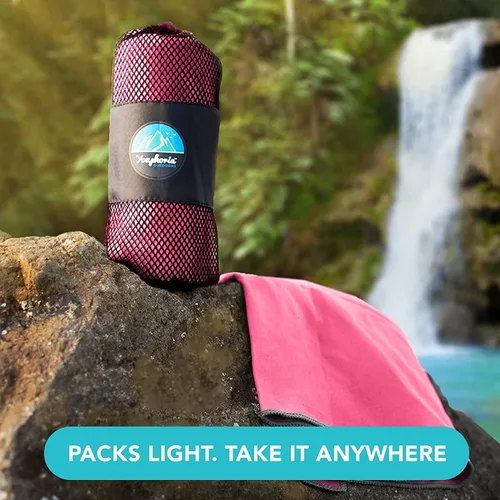 Miniatura 8 de Toalla de microfibra Youphoria para viaje de secado rápido y ligera - Toalla de secado rápido para camping, playa, mochilero, senderismo