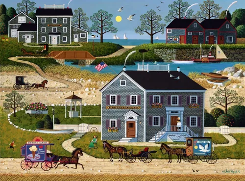 Miniatura 14 de Buffalo Games Charles Wysocki - Rompecabezas de 1000 piezas con escena de invierno festivo, 26.75 x 19.75 pulgadas, a partir de 14 años, póster