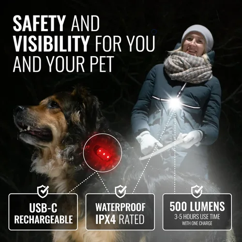 Miniatura 2 de Avanto Luz de Pecho con (2) Luces de Seguridad LED de Clip para Paseos de Perro, Caminatas Nocturnas, Ciclismo Equipo Reflectante para Caminatas