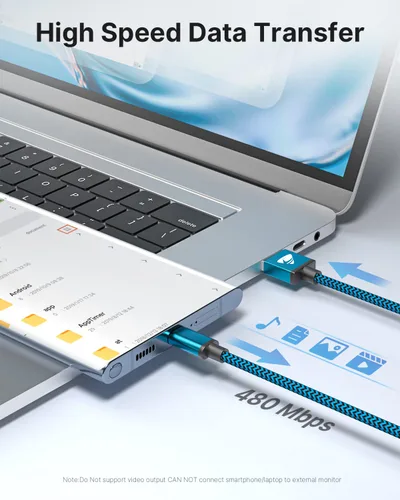 Miniatura 4 de Aioneus Cable USB A a USB C, paquete de 3 unidades de 3 pies, cable de carga USB C trenzado duradero de carga rápida, cable de carga tipo C