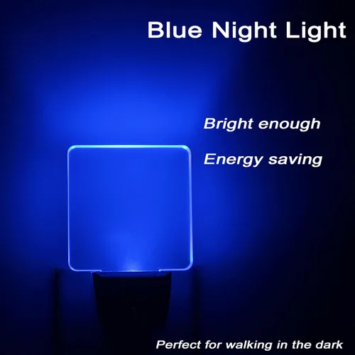 Miniatura 5 de Paquete de 2 luces nocturnas LED enchufables de 0.5 W con sensor de atardecer a amanecer, color azul