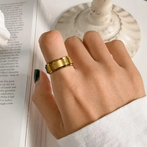Miniatura 3 de U7 Rhinestone Eye of Horus Ring, Ankh Cross Rng, Stainless SteelBlack18K Gold Plated Egypt Rings, Protection Rings for Men Women Size 7-14
