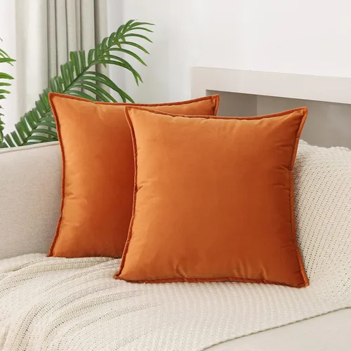 Miniatura 30 de JIAHANNHA Fundas de Almohadas Decorativas de Terciopelo Morado Paquete de 2 Primavera Decorativas Suaves para Sofá Cama Sala de Estar Oficina 18×18
