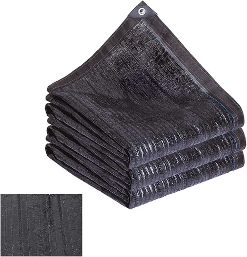 Tela de malla con cifrado de aguja plana negra, 95 % resistente a los rayos UV, anti-envejecimiento, red de sombra con ojales, para jardín, balcón,