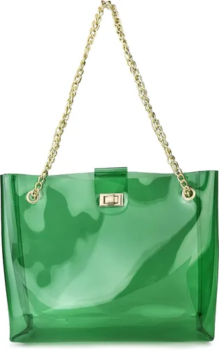 Miniatura 8 de Bolso tote de cadena transparente multifunción con bloqueo de giro para mujer