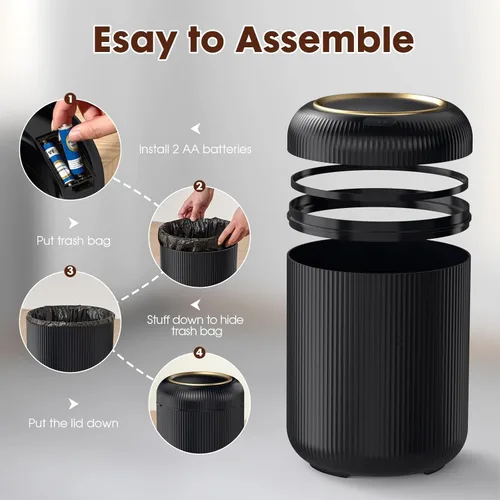 Miniatura 5 de Procade - Basurero automático sin contacto para baño, cubo de basura con sensor de movimiento, basurero inteligente de 3 galones / 11 L para oficina