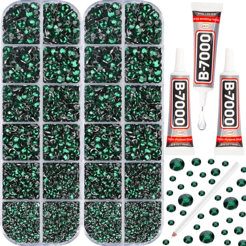 Miniatura 17 de 11000 piezas de diamantes de imitación con parte trasera plana de 2/3/4/5 mm en negro con pegamento para bordado, ropa, manualidades, zapatos, arte